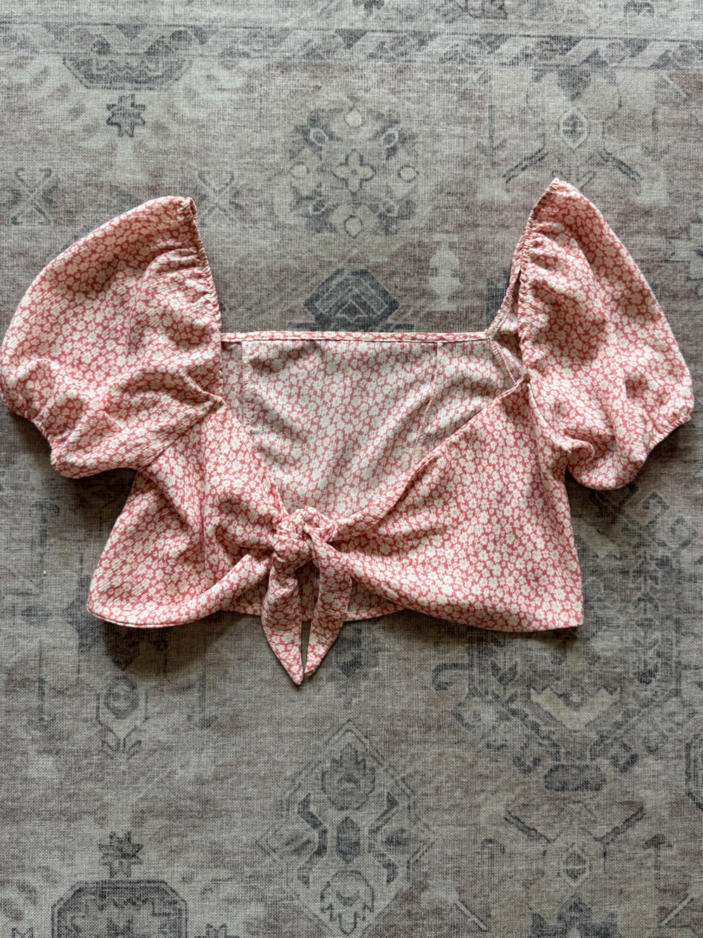 Cropped Floral Tie Top